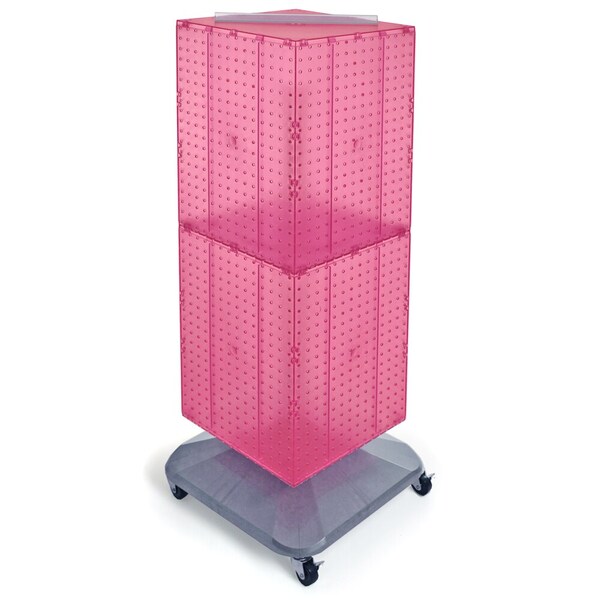 Four-Sided Pegboard Tower Revolving Display Panel Size 14"W x 40"H